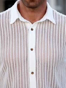 Manfinity RSRT Men Hollow Out Shirt & Drawstring Waist Shorts