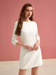 MOTF PREMIUM POCKET ZIPPER DRESS - Beige - View 5