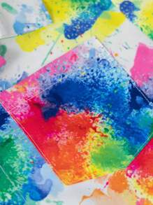 Tween Boy Tie Dye Printed Single-Breasted Relaxed Short Sleeve Shirt - Multicolor - View 6