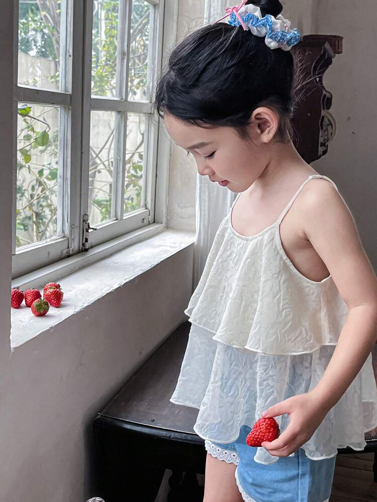 Young Girl Simple Stylish Casual Daily Camisole Top, Summer Vacation