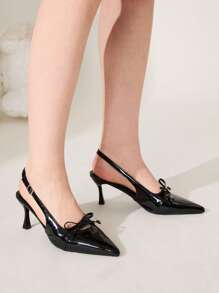 CUCCOO CHICEST Women's Sexy Black High Heel Shoes, Closed Toe Mules, Thin Strap One-Buckle Stilettos, Pointed Toe Formal Work Dress Pumps