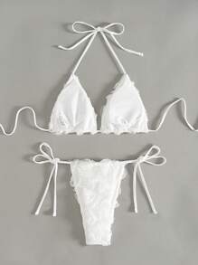 Swim Mod Women's 3D Floral Mesh Bikini Swimwear, For Summer Beach Vacation