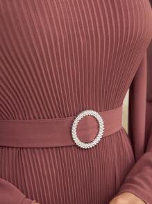 Graceveil Eenvoudige V-hals Flare Mouw Lange Casual Jurk voor Dames