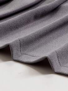 女童褶皱裙，配缎带腰部松紧腰带，灰色褶皱雪纺裙，配白色饰边，适合外出和聚会，春夏季 - 灰色 - 查看 6