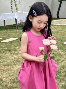 DAZY Young Girls Fall Dress Vacation - Hot Pink - View 4