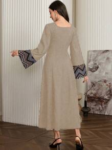 Al Najma Vestido largo y modesto estilo turco y abaya tradicional árabe para mujer, Vestido largo y elegante tipo A-line y jalabiya, para fiesta de noche/invitada de boda/aniversario