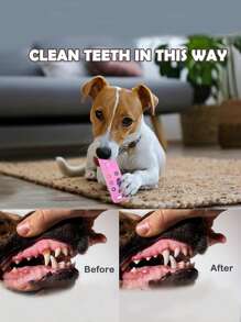 SHEIN 1 pieza Juguete de dentición de silicona para perros, control remoto masticable para cachorros, juguete limpiador de dientes para razas pequeñas