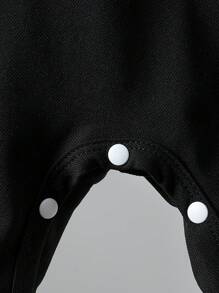 1pc Toddler Boys Casual Polo Collar Striped Short Sleeve Solid Color Romper, Suitable For Summer Outdoor Wear, Infant Baby Boys Clothes, Newborn Baby Romper, Baby Bodysuit, Baby Outfit, 3M-2T