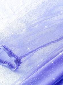 Flirla 大码女式婚礼宾客亮片网眼腰部 3/4 袖连衣裙