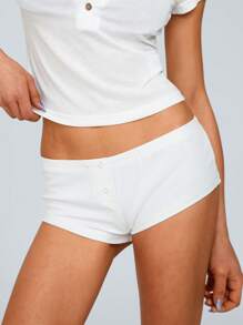 Flirla Leggings minimalisti a vita bassa e ultra corti, tinta unita