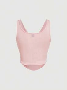 SHEIN MOD Women's Solid Color Asymmetric Hem Relaxed Fit Pink Top - Baby Pink - View 2