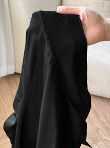 SHEIN EZwear Plus Size Solid Color Minimalist Pocket Leggings, Casual For Daily Wear,Spring Summer Clothes - Black - View 6