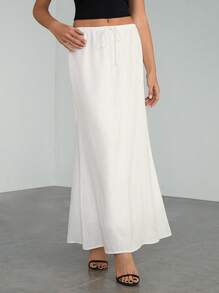 SHEIN Tall Women's Skirts, Floor-Length Maxi Skirts, Waist Ties, Vacation Skirts, Low-Waist Skirts