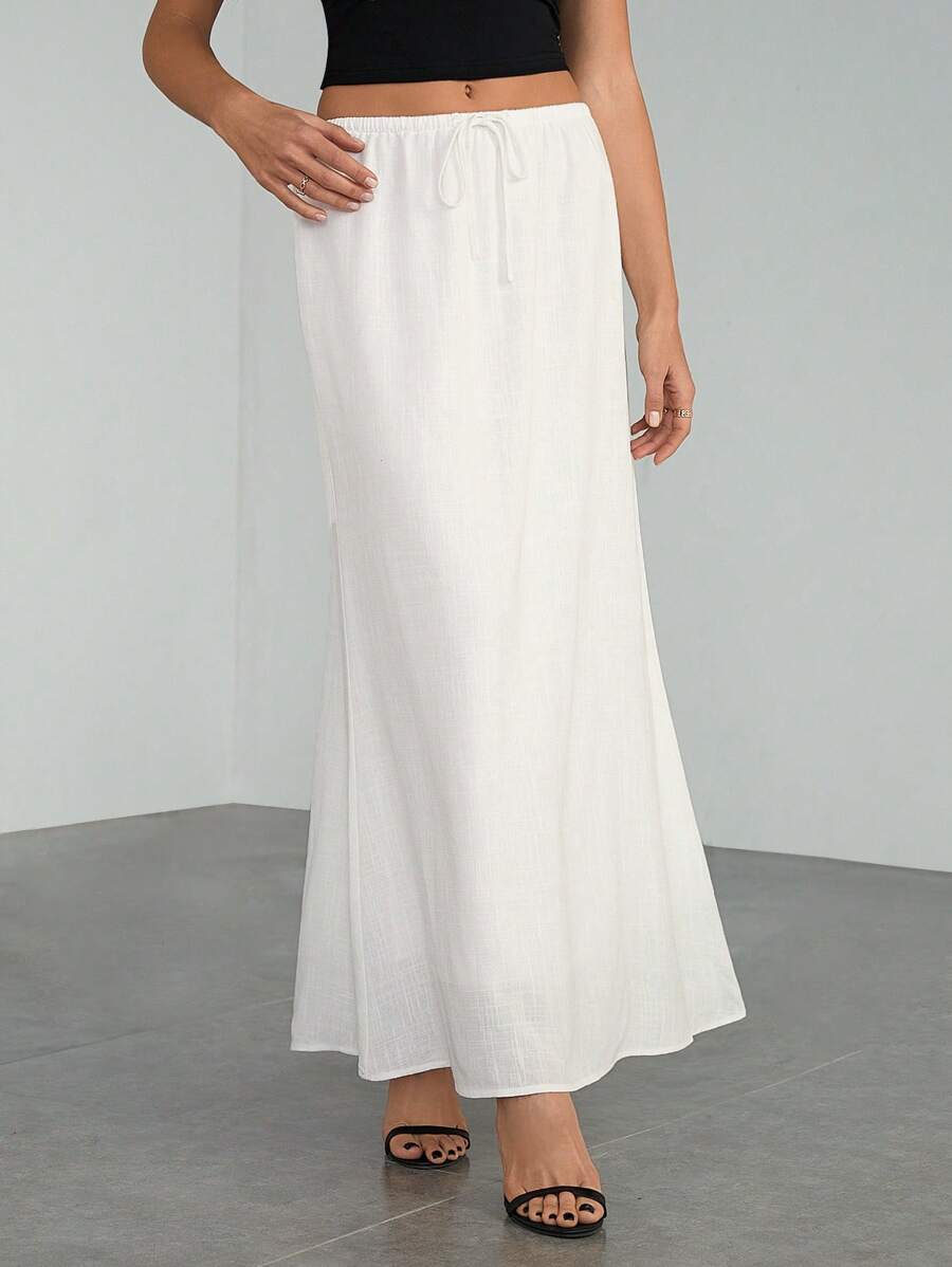 SHEIN Tall Women's Skirts, Floor-Length Maxi Skirts, Waist Ties, Vacation Skirts, Low-Waist Skirts