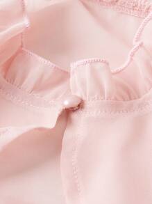 Wildeya Vestido corto elegante y lujoso con lazo, mangas de malla abullonadas y sin tirantes para niña preadolescente, color blanco, adecuado para use en verano y primavera, apropiado para salidas, fiestas y vacaciones