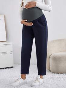 SHEIN 孕婦可調腰扣孕婦褲 - 藏蓝色 - 查看 3