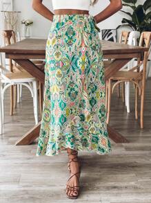 Breezaya 女士佩斯利印花侧蝴蝶结设计裹身裙，休闲且适合假日日常穿着