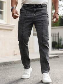 Manfinity Homme Men's Casual Skinny Fit Jeans - Grey - View 8