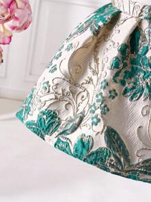 SHEIN Leap Crew Baby Girl Floral Print Ruffle Hem Top & Skirt 2pcs Sets, Summer