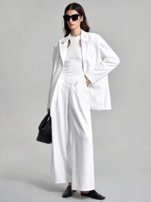 Ontre Top a maglia bianco classico, nuovo per la primavera 2025, top casual a costine, regalo ideale per la Festa di San Valentino