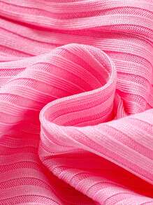 Infant/Toddler Athletic Casual Fashion Simple Versatile Comfortable Soft Skin-Friendly White Contrast Stripe Pink Elastic Waistband Loose Shorts, High Cost Performance, Spring/Summer New, Suitable For Home Or Outdoor Play & Sports - Pink - View 4