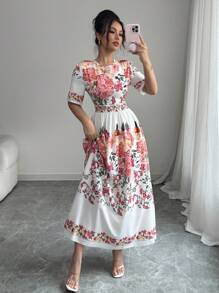 Elenzga 女士简约时尚休闲日常连衣裙 - 彩色 - 查看 5