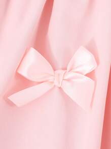 Sparklyn Holiday,Summer,TravelTeen Girls Elegant Lovely Bow Sleeveless Slip Dress, Waist Cinched Cute Dress In Pink, Suitable For Summer And Spring Wear, Suitable For Parties And Vacations Youth Girl Dress Young Girl Party Dress - Pink - View 3