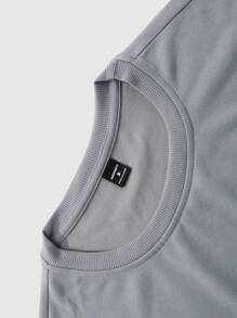 Manfinity Roghcode Cadeau de petit-ami, T-shirt à manches courtes simple à imprimé lettre "Y" et année 2025 avec encolure ronde, ample pour hommes. T-shirt décontracté de tous les jours à manches courtes - Gris - Voir 3
