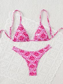 Swim Mod Maillot de bain bikini à motif floral tout-sur-tout pour femmes