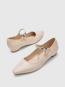 CUCCOO BIZCHIC Women's Adjustable Mary Jane Flat Shoes - Apricot - View 5