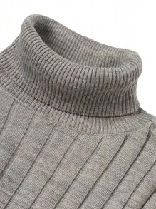 RueChic Men Turtleneck Ribbed Knit Jumper