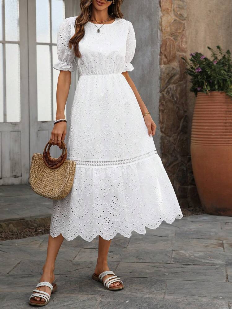 -Minimalist-\u0026-Fashionable EMERY ROSE Women Long Casual Dress, Minimalist \u0026 Fashionable, Suitable For  Everyday Wear White Dress Summer Dresses For Women,Bohemia | SHEIN USA
