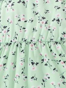 Genkimix Kids Tween Girls Summer Ditsy Floral Camisole Dress, Casual Vacation Style - Mint Green - View 6