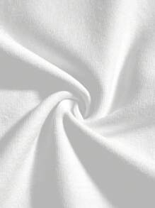 SHEIN EZwear 休闲简约米兰印花图案宽松圆领短袖女式 T 恤，适合夏季 - 白色 - 查看 3