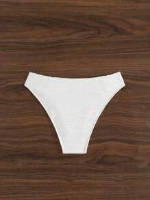 SHEIN Swim Springbreak Women Summer Vacation Beach Holiday Solid Color Textured Swimwear Bottom, Festival Boho