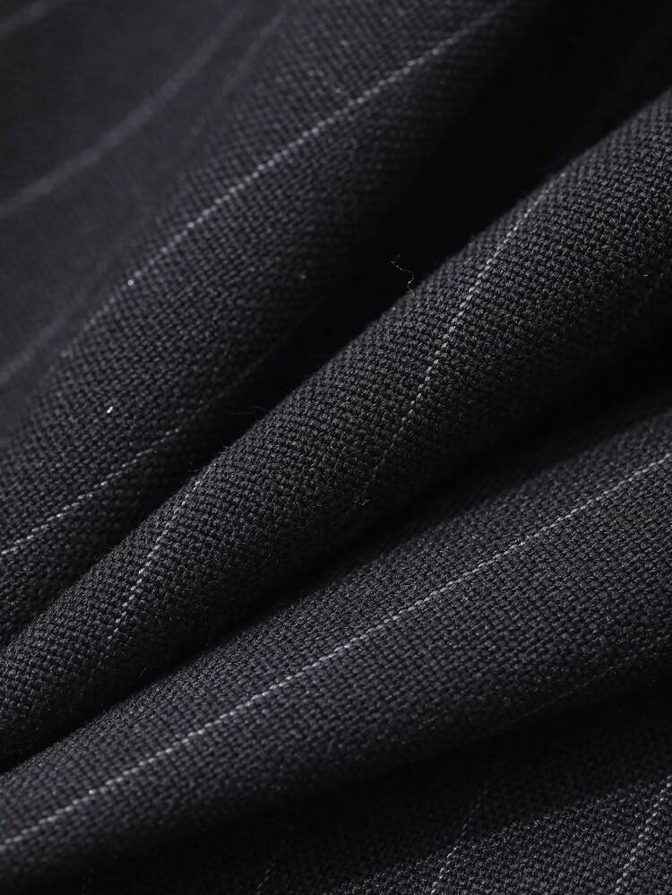 Women's 2pcs Business Casual Striped Vest And Straight Leg Pants Suit Old Money Style,Short Women Sets