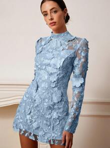 Aveloria Rosie Women's Spring Embroidered Party/Date Night Long Sleeve Dress Elegant FashionableOld Money Style For Spring Fall