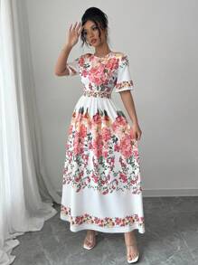 Elenzga 女士简约时尚休闲日常连衣裙 - 彩色 - 查看 4