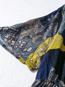 Linhara Plus Size Women Retro Print Dress - Multicolor - View 4