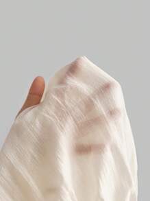 Ontre Women's Four-Season White Vacation Top, Semi-Transparent Round Neck Sleeveless Pleated X-Shaped Top, Autumn Clothing, Outdoor Clothing, Elegant Tops For Women - Apricot - View 10