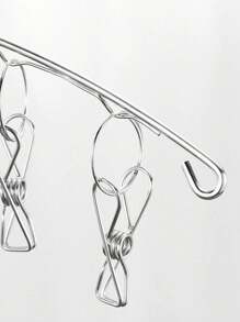 1 件 20 夹衣架，防风晾衣架衣架，加厚不锈钢晾衣架，用于晾晒袜子、胸罩、内衣、丝袜和手套 - 銀色 - 查看 7