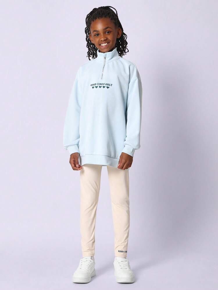Good Vibes Only Hearts Half-Zip Sweatshirt Outfit