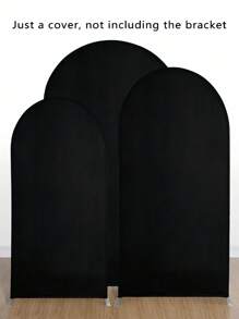 SHEIN 1 件黑色 50 * 120Cm/65 * 150Cm/80 * 180Cm/100 * 200Cm/120 * 220Cm 拱门背景面料拱门罩，双面莱卡弹力面料拱门背景，适用于婚礼和生日派对拱门装饰（不含拱门，仅含面料背景） - 黑色 - 查看 12