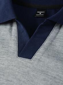 Manfinity Homme Herren Lässig Pendel Kurzarm Poloshirt in Farbblock, für Golf - Verschiedenfarbig - Übersicht 4