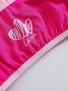 5件套女童休闲甜心印花舒适吊带背心内衣套装 - 粉色 - 查看 4