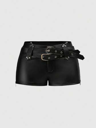 Grunge Punk Shorts ultracrops con cintura súper baja para mujer, ideales para festivales de música