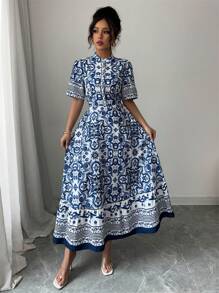 Elenzga Women's Casual Minimalist Short Sleeve Everyday Dress