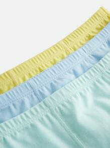 Set de 3 calzoncillos de algodón cómodos de color liso para niños