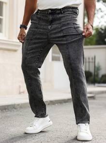 Manfinity Homme Men's Casual Skinny Fit Jeans - Grey - View 5