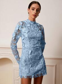 Aveloria Rosie Women's Spring Embroidered Party/Date Night Long Sleeve Dress Elegant FashionableOld Money Style For Spring Fall